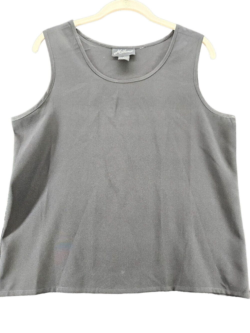 Milano Womens Tank Top Black Size Medium 100% Polyester Pullover Sleeveless